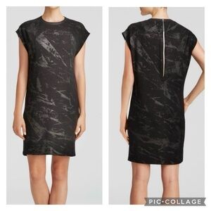 Helmut Lang Tera Paint Knit Dress Mini Black Gray S Edgy Gorpcore Abstract